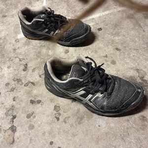 Asics Black and Silver Women's Sneakers